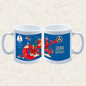 Кружка (4 шт.) «Чемпионат мира 2018»;  320мл;  синий;