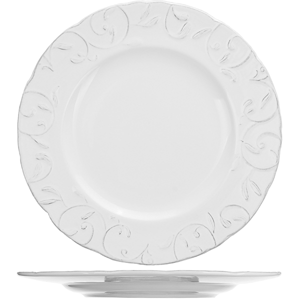 Тарелка  мелкая «Фестон»; керамика; D=28см; белый