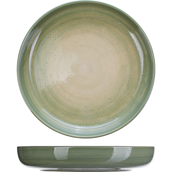 Тарелка глубокая «Дестино Грин»; керамика; D=21.5,H=3.5см; зеленый