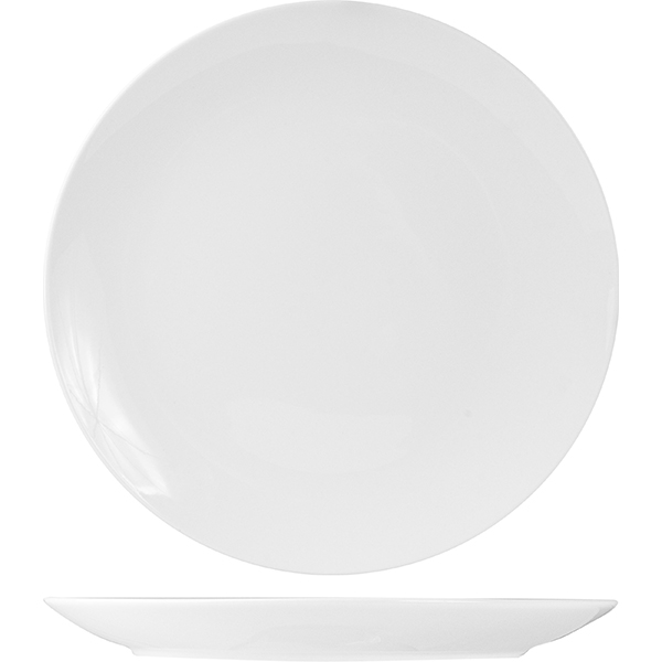 Блюдо круглое без борта «Кунстверк»; материал: фарфор; диаметр=34.5 см.; белый