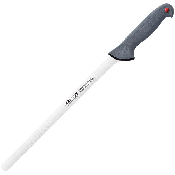 Нож д/окорока «Колор проф»; сталь нержавейка,полипропилен; L=44/30см; серый