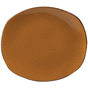 Тарелка мелкая овальная «Террамеса мастед»; фарфор; H=1.5,L=20.5,B=18см; светло-коричневая
