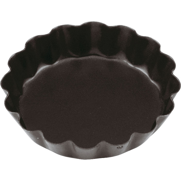 Форма для выпечки рифленая; сталь, антипригарное покрытие ; D=6см; черный
