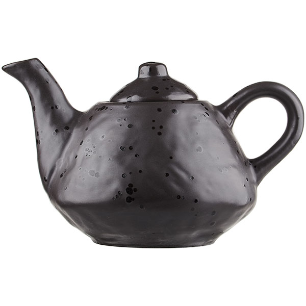 Чайник фактурный «Оникс»; керамика; 0.6л; H=11,L=13см; черный
