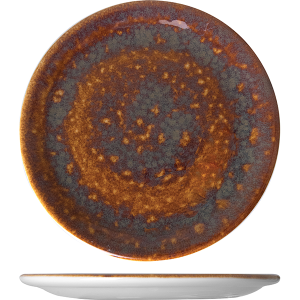 Тарелка пирожковая «Везувиус»; фарфор; D=15.2см; амбер