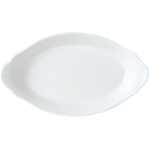 Блюдо для запекания овальное «Симплисити Вайт»; материал: фарфор; высота=3, длина=25, ширина=13 см.; белый