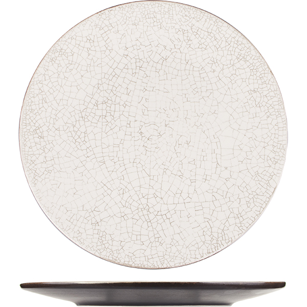 Тарелка мелкая «День и ночь»;  керамика;  D=27см;  белый,черный