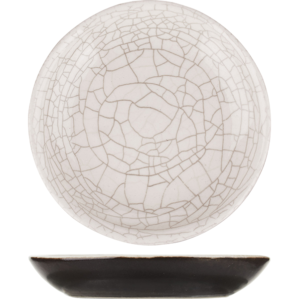 Тарелка без полей «День и ночь»;  керамика;  D=10см;  белый,черный