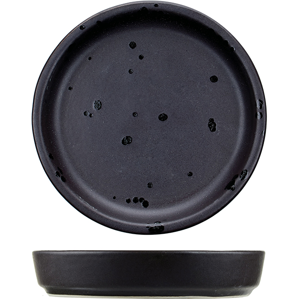 Тарелка с бортом «Оникс»;  керамика;  D=11см;  черный