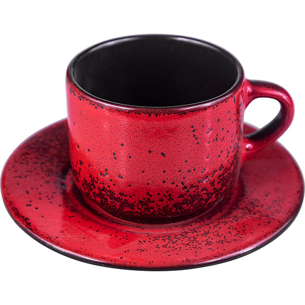 Пара чайная «Млечный путь красный»   фарфор   200мл Борисовская Керамика