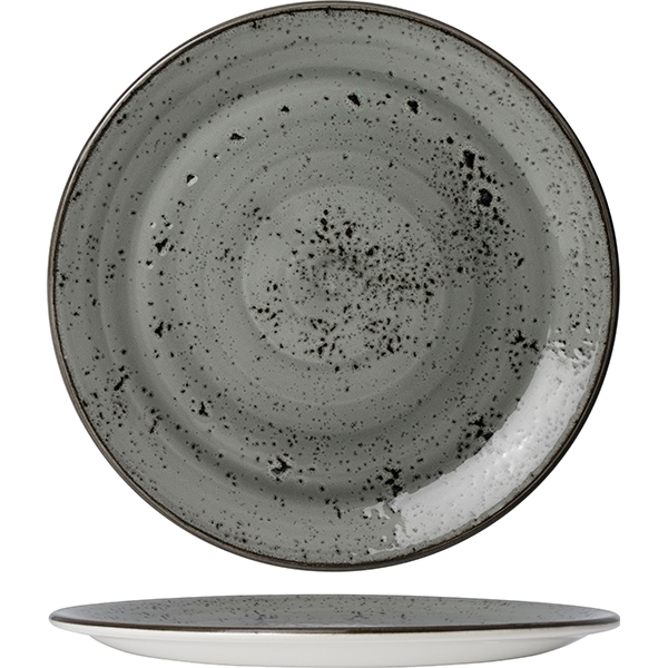 Тарелка пирожковая «Урбан»;  фарфор;  D=15,H=2см;  серый