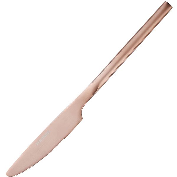 Нож столовый «Саппоро бэйсик»; сталь нержавеющая; розовое золото, матовый
