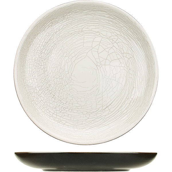 Тарелка плоская без полей «День и ночь»;  керамика;  D=25см;  белый,черный