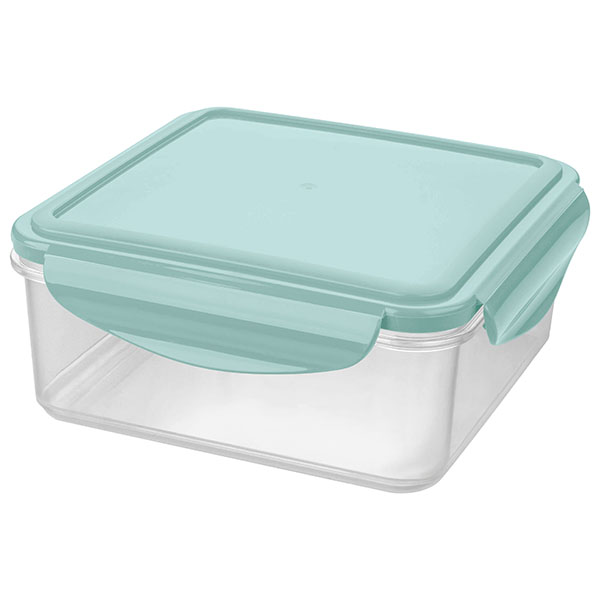 Контейнер с крышкой для холодильника и микроволновой печи; полипропилен; 1л; прозрачный, голубой