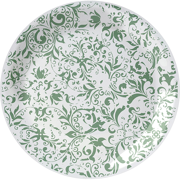 Тарелка пирожковая «Инк»; фарфор; D=15,H=2см; зеленый ,белый