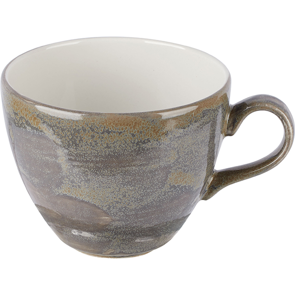 Чашка чайная «Революшн»; фарфор; 350мл; D=10,5см; серый, коричневый 