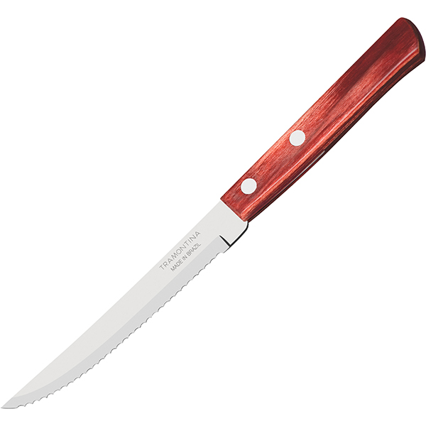 Нож для стейка с деревянной ручкой  сталь нержавеющая, дерево  ,L=228/115, B=7мм Tramontina