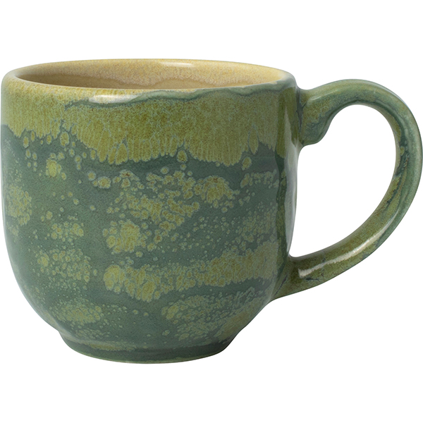 Чашка кофейная «Аврора Революшн Джейд»; фарфор; 110мл; бежев.,зелен.