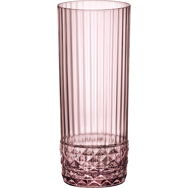 Хайбол «Америка 20х»; стекло; 400мл; D=68,H=158мм; розовый