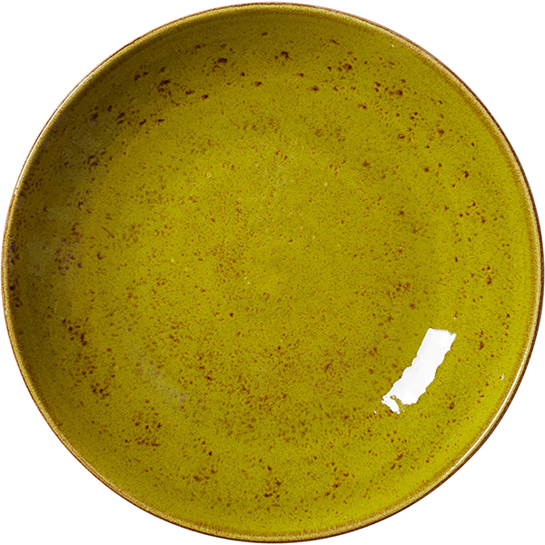 Салатник «Крафт Эппл»; фарфор; 1л; D=255, H=35мм; желто-зеленый