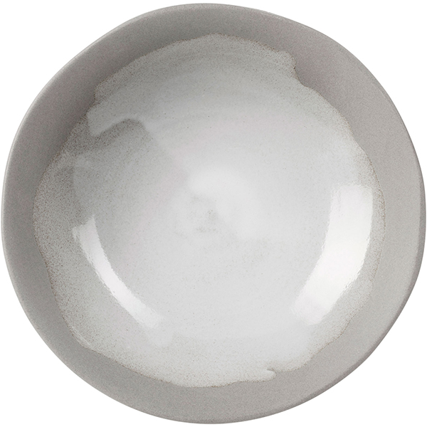 Тарелка «Нау»; керамика; 1л; D=240,H=55мм; серый,белый