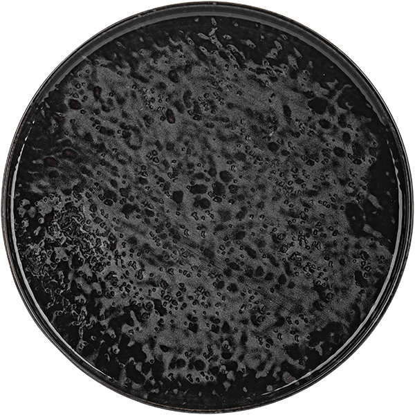 Тарелка с бортом «Нанокрем 890220»; фарфор; D=240, H=18мм; черный