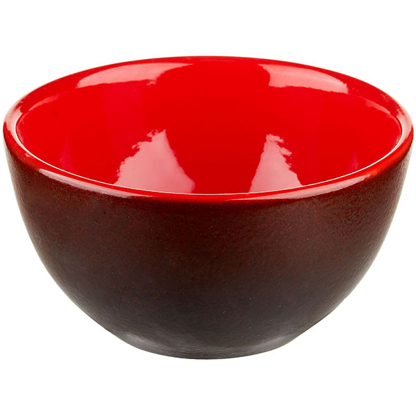 Пиала «Кармин»; керамика; D=15, H=8см; красный, черный