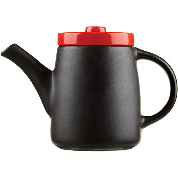 Чайник конический «Кармин»; керамика; 0, 5л; красный, черный