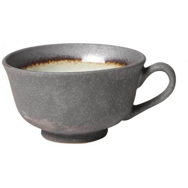 Чашка чайная «Стоун»; фарфор; D=90, H=50, B=101мм; серый