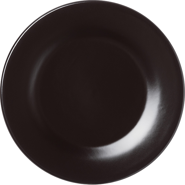 Тарелка мелкая «Карбон»; фарфор; D=20см; черный, матовый