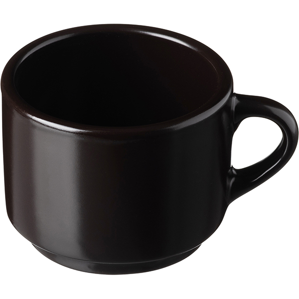 Чашка чайная «Карбон»; фарфор; 200мл; D=80, H=65мм; черный, матовый