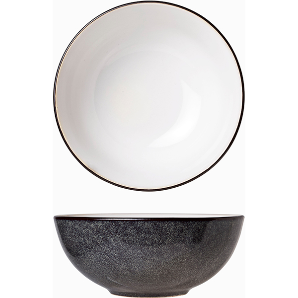 Соусник «Сиель блан»; керамика; D=165, H=65мм; белый, черный