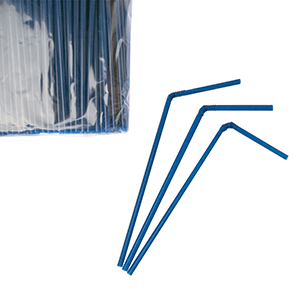 Трубочки со сгибом[1000шт]; полипропилен; D=5, L=210мм; синий