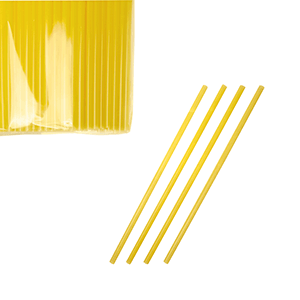 Трубочки без сгиба[250шт]; полипропилен; D=8, L=240мм; желт.