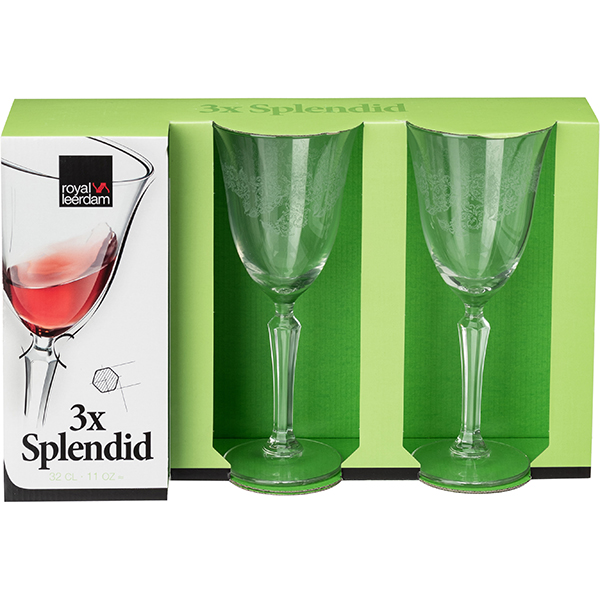 Набор бокалов для вина «Сплендид»[3шт]; стекло; 320мл; прозрачный