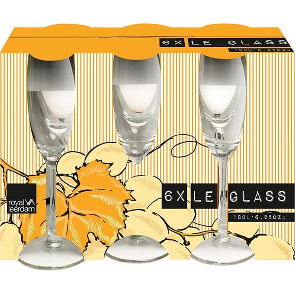Фужеры для шампанского «Le Glass»[6шт]; стекло; 180мл