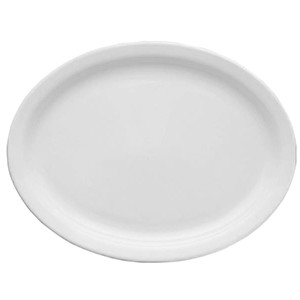 Блюдо овальное «Америка»; фарфор; , H=55, L=350, B=255мм; белый
