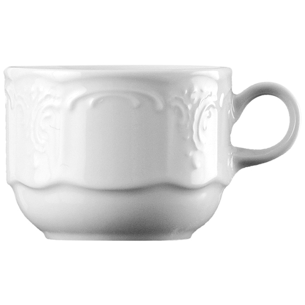 Чашка чайная «Бельвю»; фарфор; 220мл; D=86, H=64мм; белый