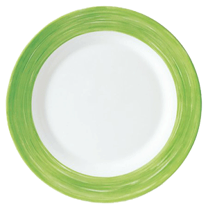 Тарелка мелкая «Браш грин»; D=19, 5см; белый, зелен.