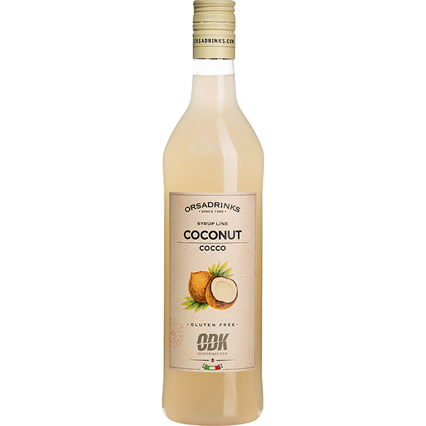 Сироп «Кокос» ODK; пластик; 1л; D=8, H=32см