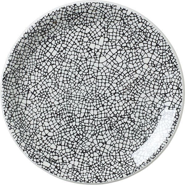 Тарелка пирожковая «Инк Блэк»; фарфор; D=15, 2см; белый, черный