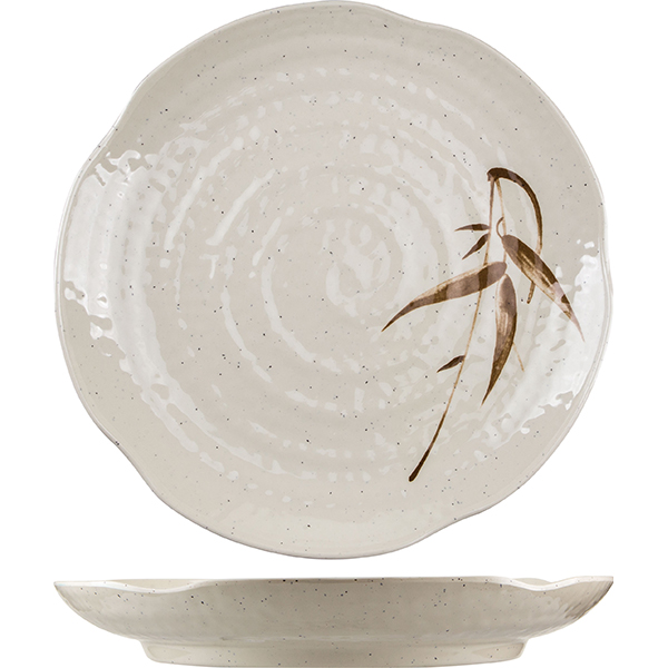 Тарелка мелкая «Бамбук»; пластик; диаметр=26.5 см.; бежевая