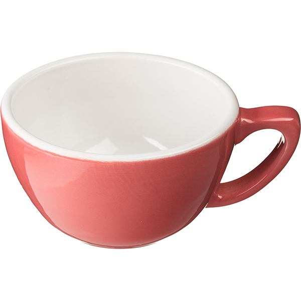 Чашка кофейная «Пур-Амор»; фарфор; 300мл; D=110/60, H=65, L=140мм; кораллов., белый
