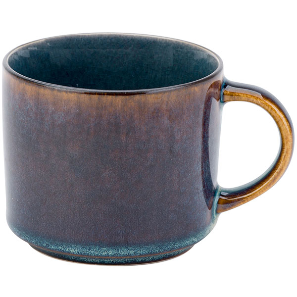 Чашка чайная «Квантана»; фарфор; 220мл; D=80, H=67мм; синий, коричнев.
