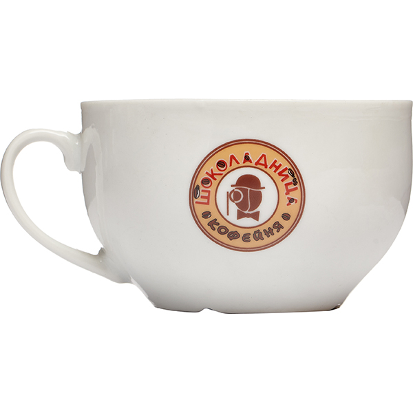 Чашка чайная «Коллаж» с логотипом №1  фарфор  300мл KL