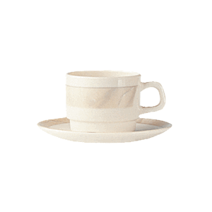 Чашка чайная «Сахара»; стекло; 190мл; D=75, H=65, L=105мм; бежев., песочн.
