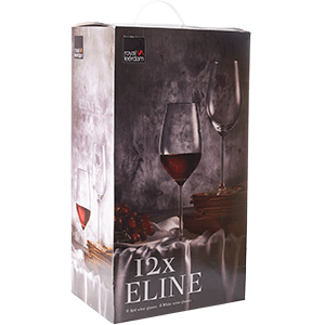 Набор бокалов для вина «Илайн»[12шт]; стекло; 0, 55л; прозрачный