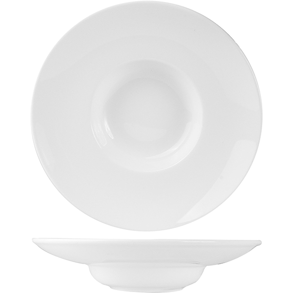 Тарелка глубокая «Кунстверк»; материал: фарфор; 80 мл; диаметр=16/6.5, высота=3.5 см.; белый