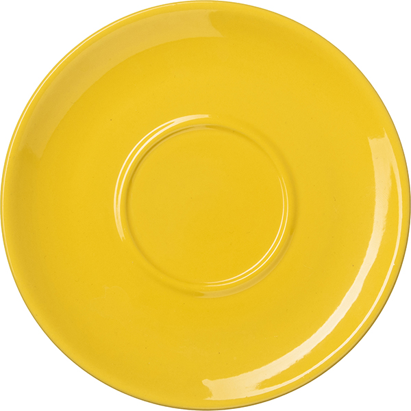 Блюдце «Пур-Амор»; фарфор; D=150/60, H=12мм; желт.