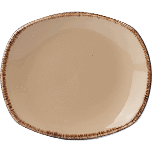 Тарелка мелкая овальная «Террамеса вит»; материал: фарфор; высота=2, длина=15, ширина=13 см.; бежевая